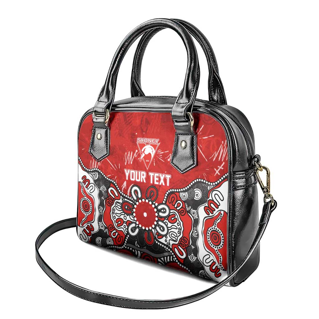 Personalized Sydney Swans Shoulder Handbag Aboriginal Dot Painting Graffiti Style