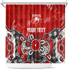 Personalized Sydney Swans Shower Curtain Aboriginal Dot Painting Graffiti Style
