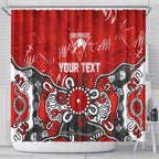 Personalized Sydney Swans Shower Curtain Aboriginal Dot Painting Graffiti Style