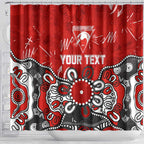 Personalized Sydney Swans Shower Curtain Aboriginal Dot Painting Graffiti Style