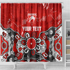 Personalized Sydney Swans Shower Curtain Aboriginal Dot Painting Graffiti Style