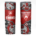 Personalized Sydney Swans Skinny Tumbler Aboriginal Dot Painting Graffiti Style
