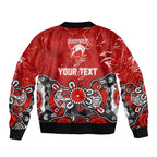 Personalized Sydney Swans Sleeve Zip Bomber Jacket Aboriginal Dot Painting Graffiti Style