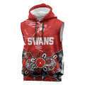 Personalized Sydney Swans Sleeveless Hoodie Aboriginal Dot Painting Graffiti Style
