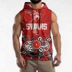 Personalized Sydney Swans Sleeveless Hoodie Aboriginal Dot Painting Graffiti Style