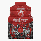 Personalized Sydney Swans Sleeveless Puffer Jacket Aboriginal Dot Painting Graffiti Style