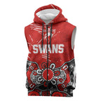 Personalized Sydney Swans Sleeveless Zip Hoodie Aboriginal Dot Painting Graffiti Style