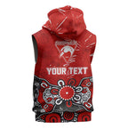 Personalized Sydney Swans Sleeveless Zip Hoodie Aboriginal Dot Painting Graffiti Style