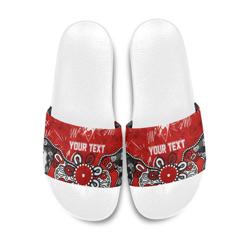 Personalized Sydney Swans Slide Sandals Aboriginal Dot Painting Graffiti Style
