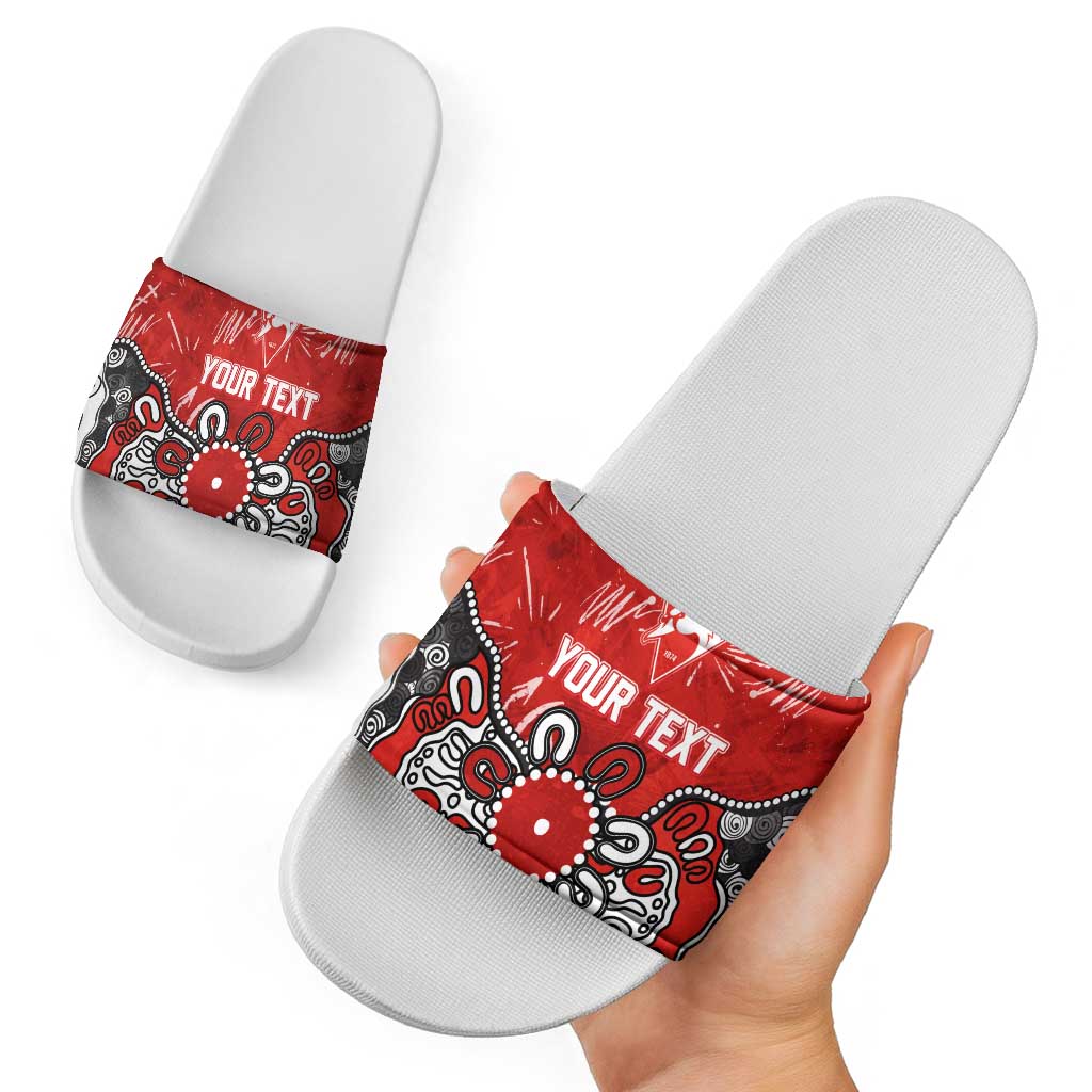 Personalized Sydney Swans Slide Sandals Aboriginal Dot Painting Graffiti Style