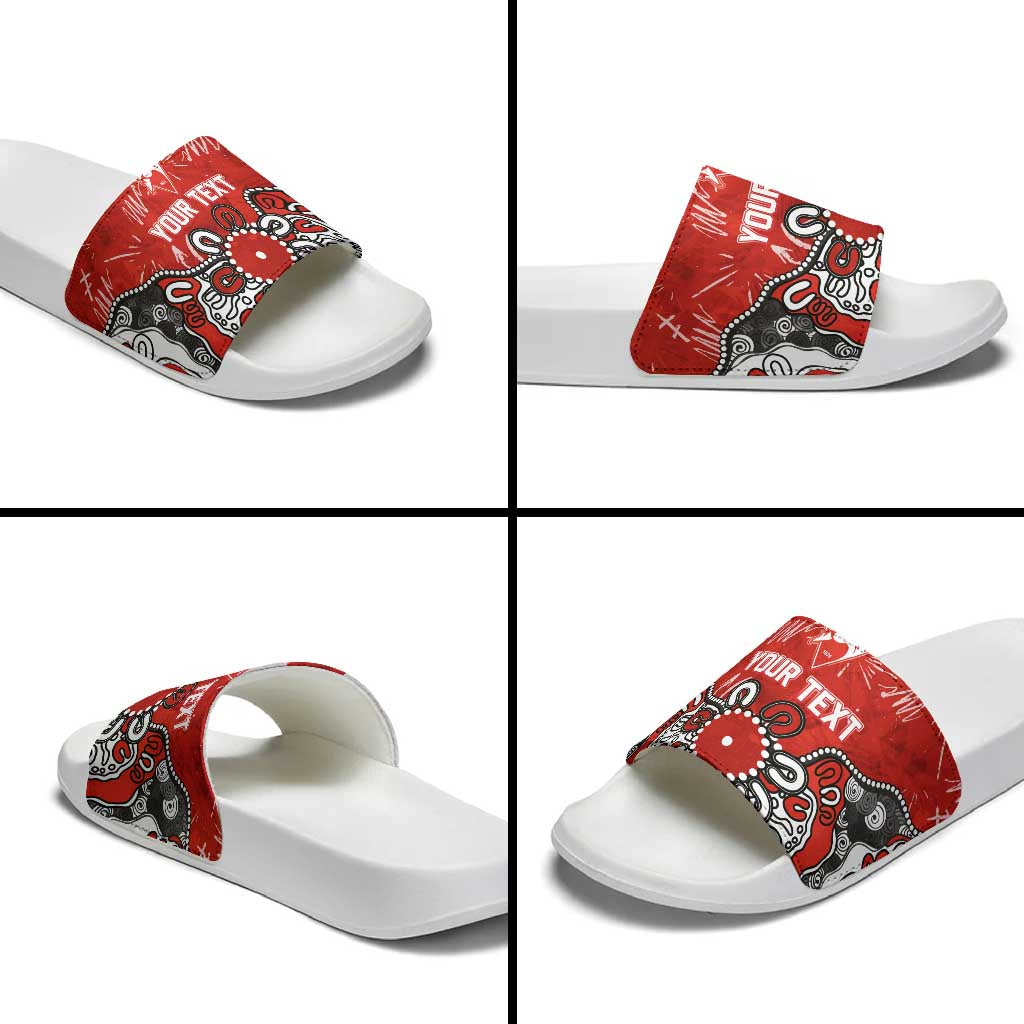 Personalized Sydney Swans Slide Sandals Aboriginal Dot Painting Graffiti Style