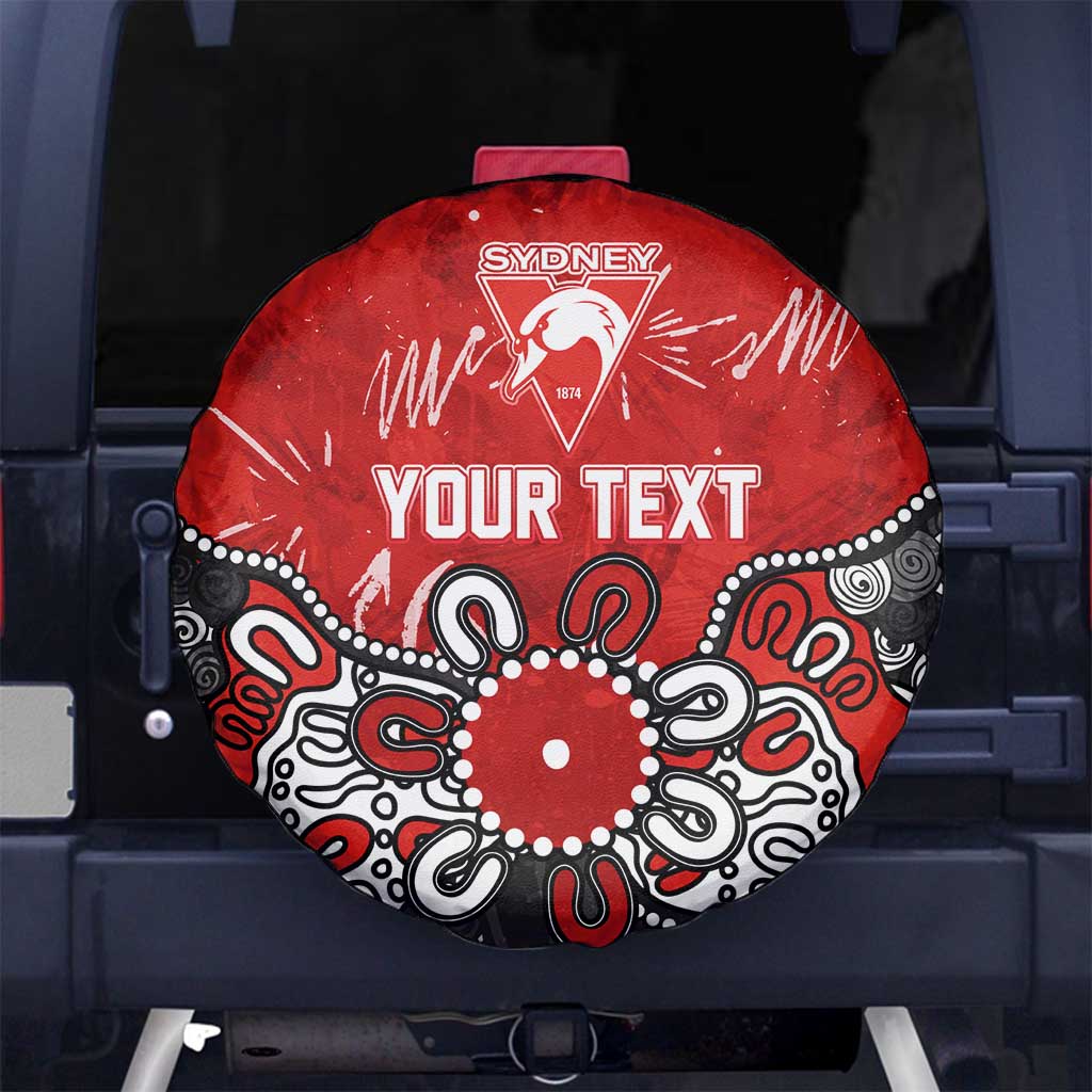 Personalized Sydney Swans Spare Tire Cover Aboriginal Dot Painting Graffiti Style