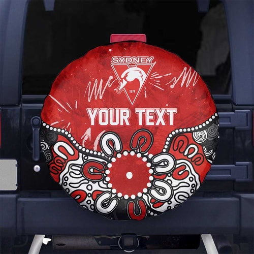 Personalized Sydney Swans Spare Tire Cover Aboriginal Dot Painting Graffiti Style
