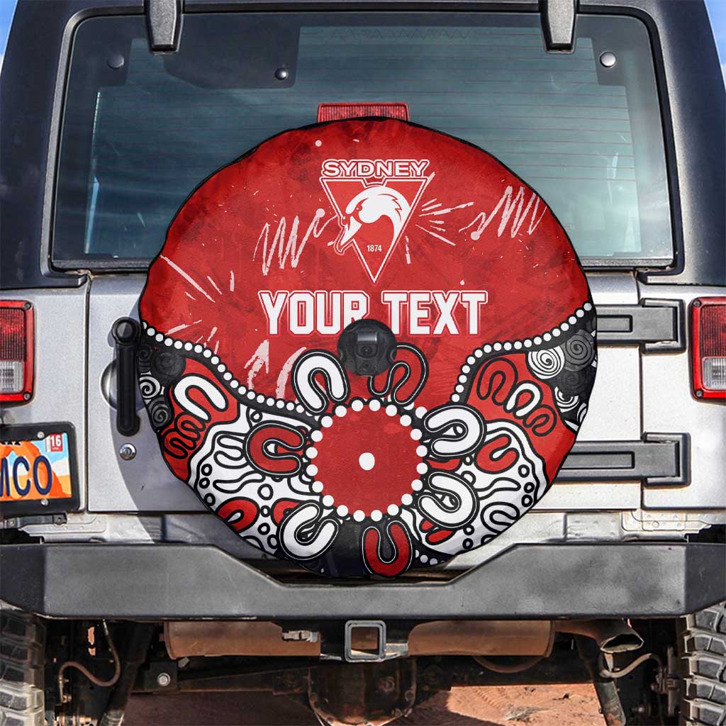 Personalized Sydney Swans Spare Tire Cover Aboriginal Dot Painting Graffiti Style