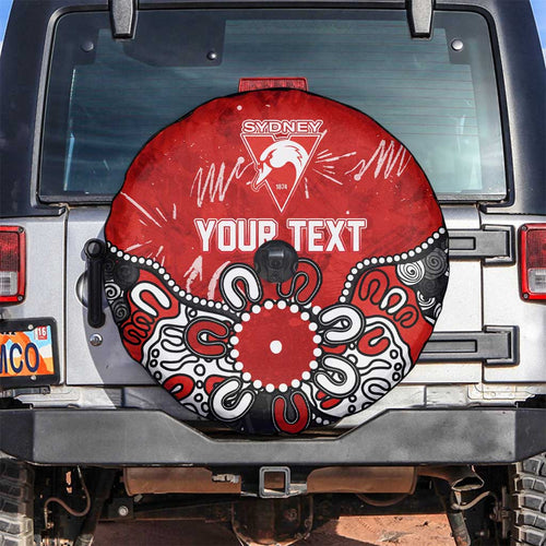 Personalized Sydney Swans Spare Tire Cover Aboriginal Dot Painting Graffiti Style
