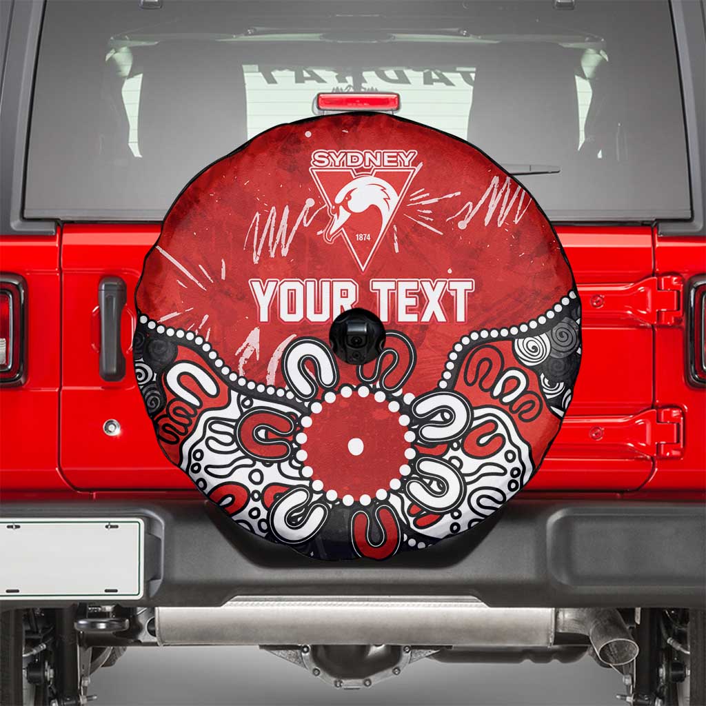 Personalized Sydney Swans Spare Tire Cover Aboriginal Dot Painting Graffiti Style