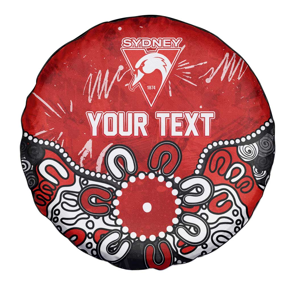 Personalized Sydney Swans Spare Tire Cover Aboriginal Dot Painting Graffiti Style