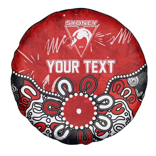 Personalized Sydney Swans Spare Tire Cover Aboriginal Dot Painting Graffiti Style