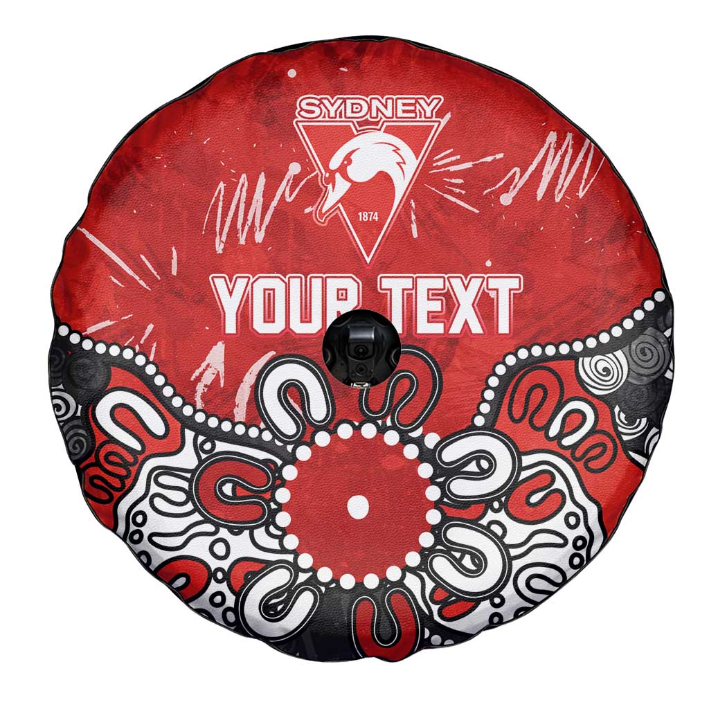 Personalized Sydney Swans Spare Tire Cover Aboriginal Dot Painting Graffiti Style