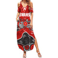 Personalized Sydney Swans Summer Maxi Dress Aboriginal Dot Painting Graffiti Style