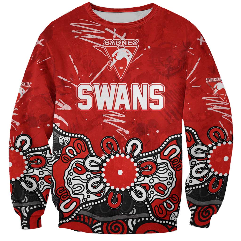 Personalized Sydney Swans Sweatshirt Aboriginal Dot Painting Graffiti Style