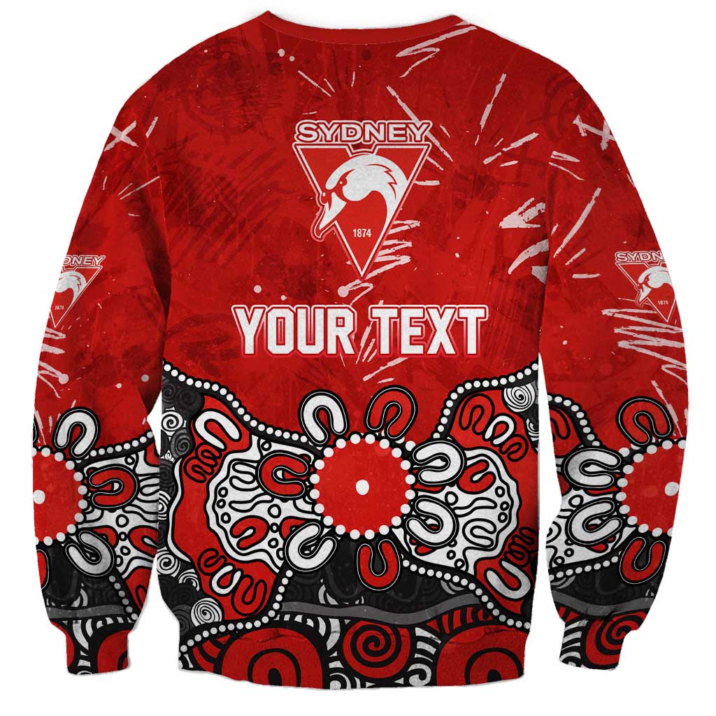 Personalized Sydney Swans Sweatshirt Aboriginal Dot Painting Graffiti Style
