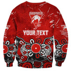 Personalized Sydney Swans Sweatshirt Aboriginal Dot Painting Graffiti Style