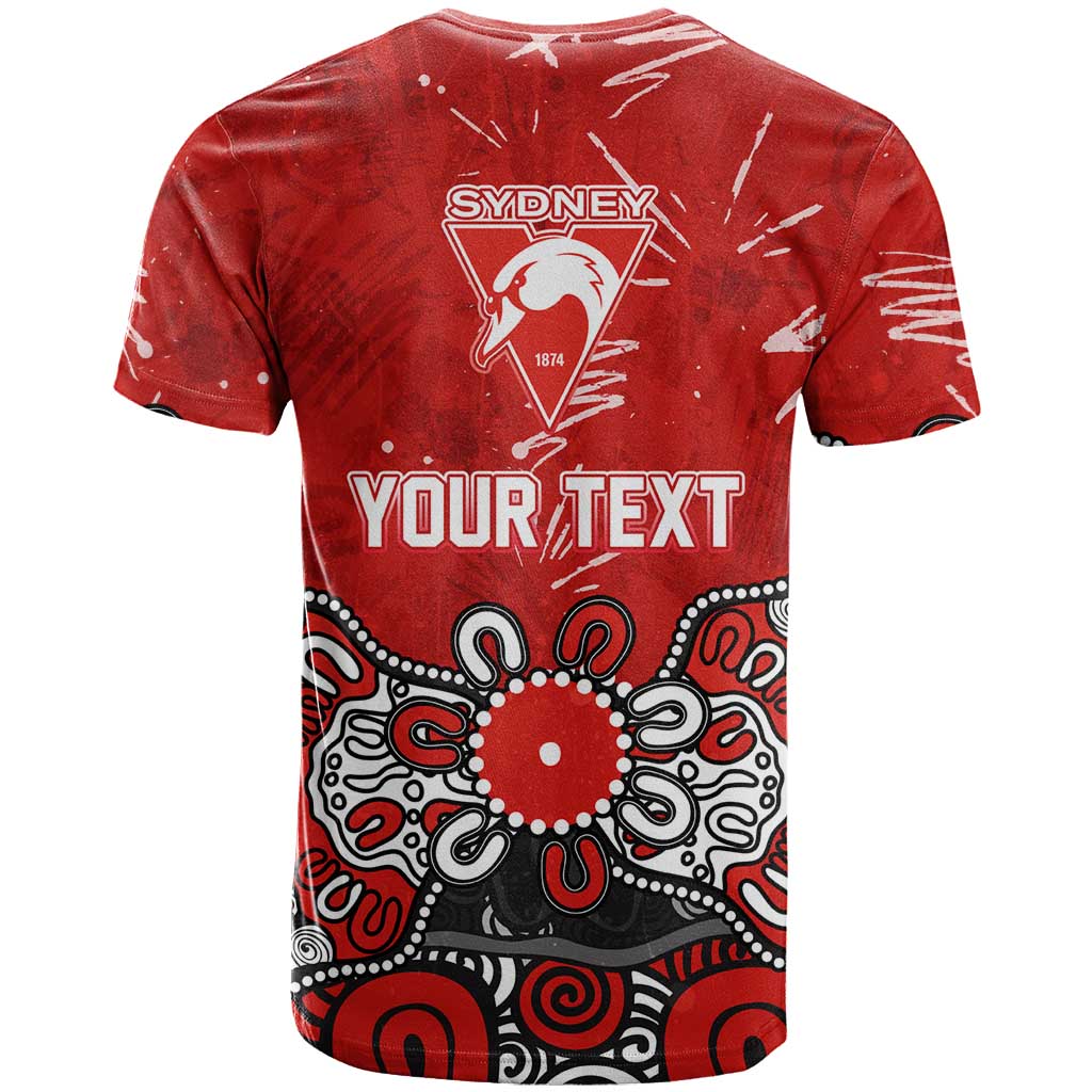 Personalized Sydney Swans T Shirt Aboriginal Dot Painting Graffiti Style