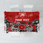 Personalized Sydney Swans Tablecloth Aboriginal Dot Painting Graffiti Style