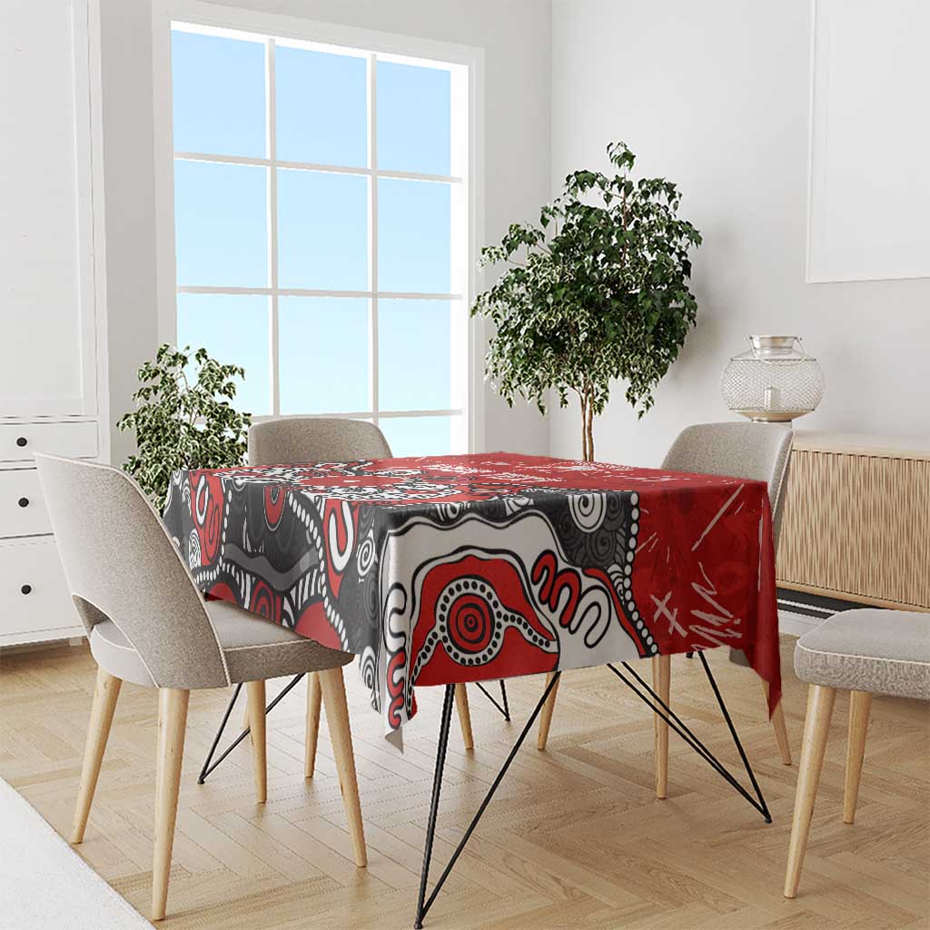 Personalized Sydney Swans Tablecloth Aboriginal Dot Painting Graffiti Style