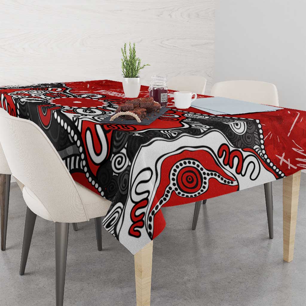 Personalized Sydney Swans Tablecloth Aboriginal Dot Painting Graffiti Style