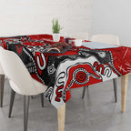 Personalized Sydney Swans Tablecloth Aboriginal Dot Painting Graffiti Style