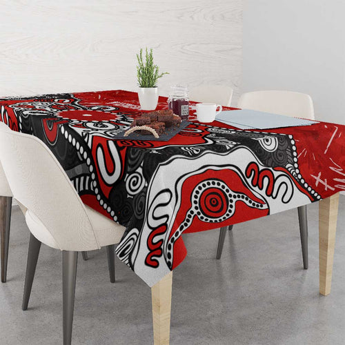 Personalized Sydney Swans Tablecloth Aboriginal Dot Painting Graffiti Style