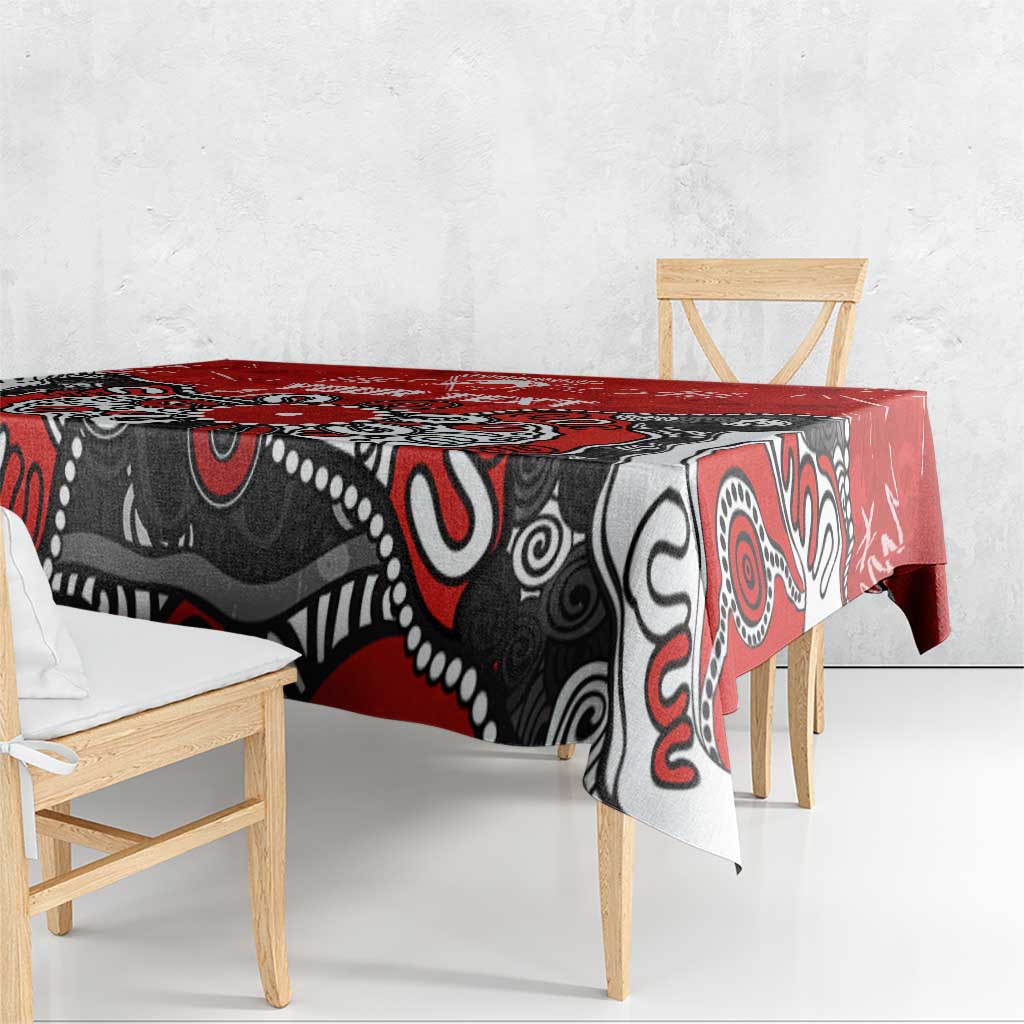 Personalized Sydney Swans Tablecloth Aboriginal Dot Painting Graffiti Style