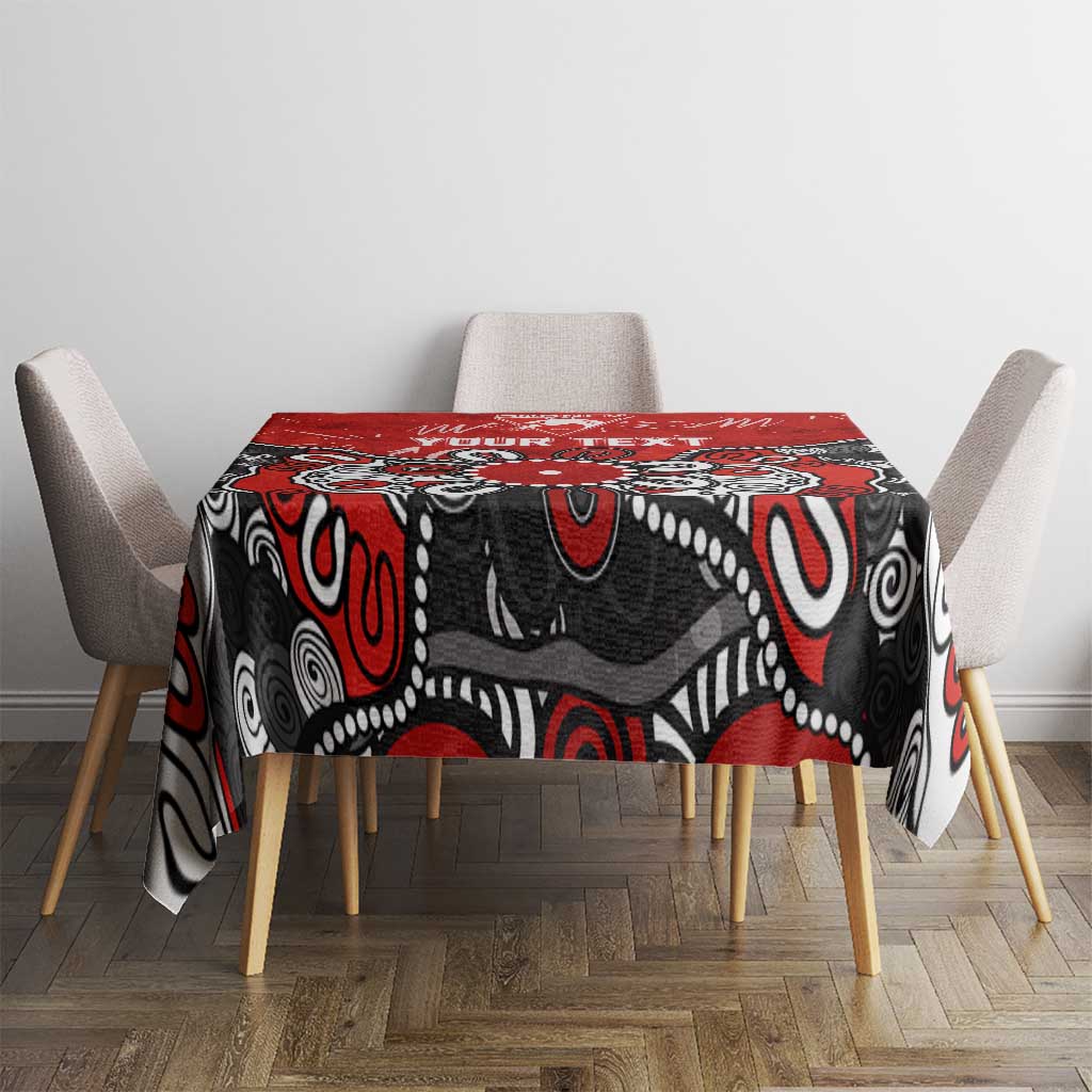 Personalized Sydney Swans Tablecloth Aboriginal Dot Painting Graffiti Style