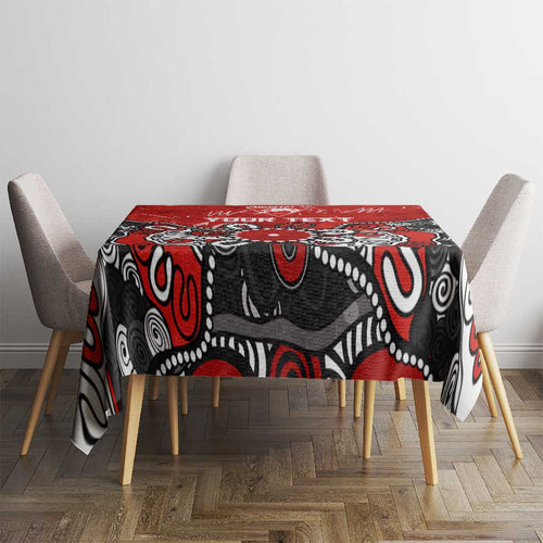 Personalized Sydney Swans Tablecloth Aboriginal Dot Painting Graffiti Style