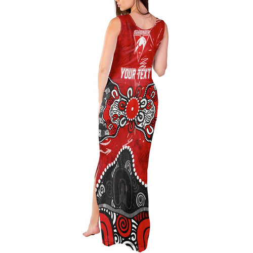 Personalized Sydney Swans Tank Maxi Dress Aboriginal Dot Painting Graffiti Style
