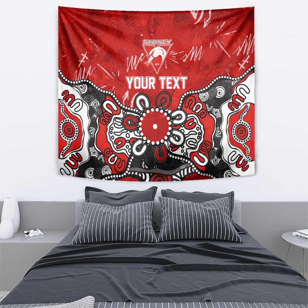 Personalized Sydney Swans Tapestry Aboriginal Dot Painting Graffiti Style