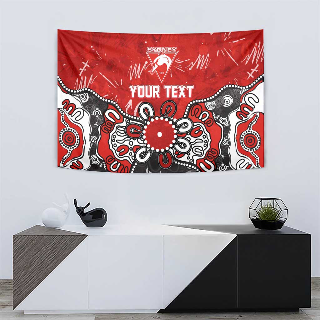Personalized Sydney Swans Tapestry Aboriginal Dot Painting Graffiti Style