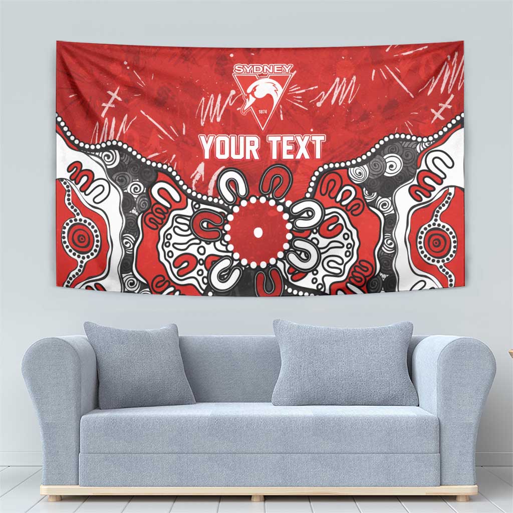 Personalized Sydney Swans Tapestry Aboriginal Dot Painting Graffiti Style