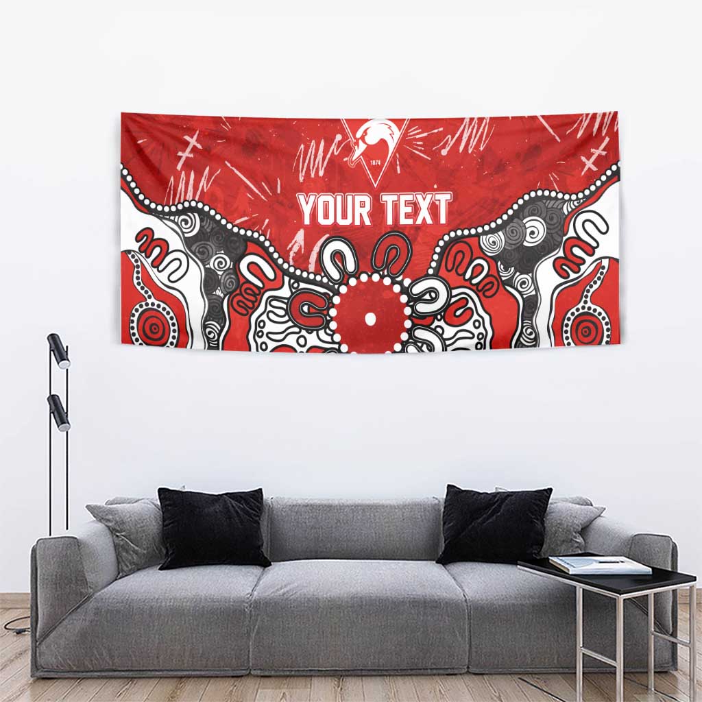 Personalized Sydney Swans Tapestry Aboriginal Dot Painting Graffiti Style