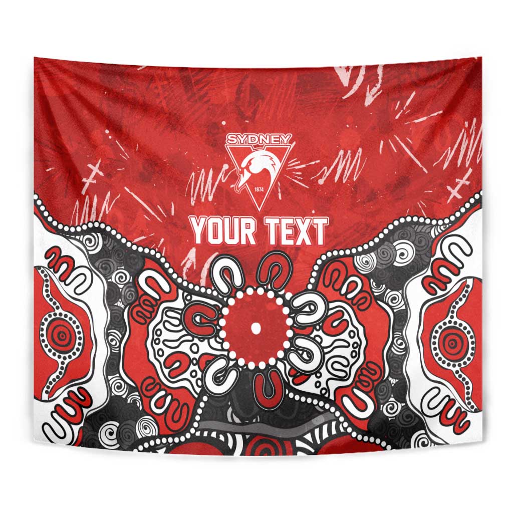Personalized Sydney Swans Tapestry Aboriginal Dot Painting Graffiti Style