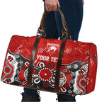 Personalized Sydney Swans Travel Bag Aboriginal Dot Painting Graffiti Style