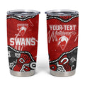 Personalized Sydney Swans Tumbler Cup Aboriginal Dot Painting Graffiti Style