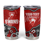 Personalized Sydney Swans Tumbler Cup Aboriginal Dot Painting Graffiti Style