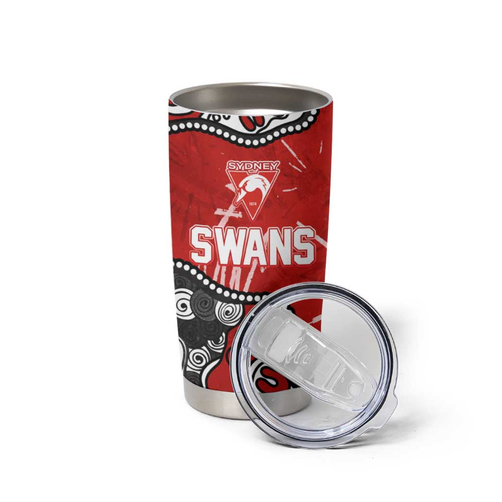 Personalized Sydney Swans Tumbler Cup Aboriginal Dot Painting Graffiti Style