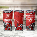 Personalized Sydney Swans Tumbler Cup Aboriginal Dot Painting Graffiti Style