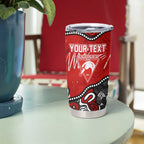 Personalized Sydney Swans Tumbler Cup Aboriginal Dot Painting Graffiti Style