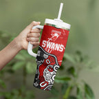 Personalized Sydney Swans Tumbler With Handle Aboriginal Dot Painting Graffiti Style