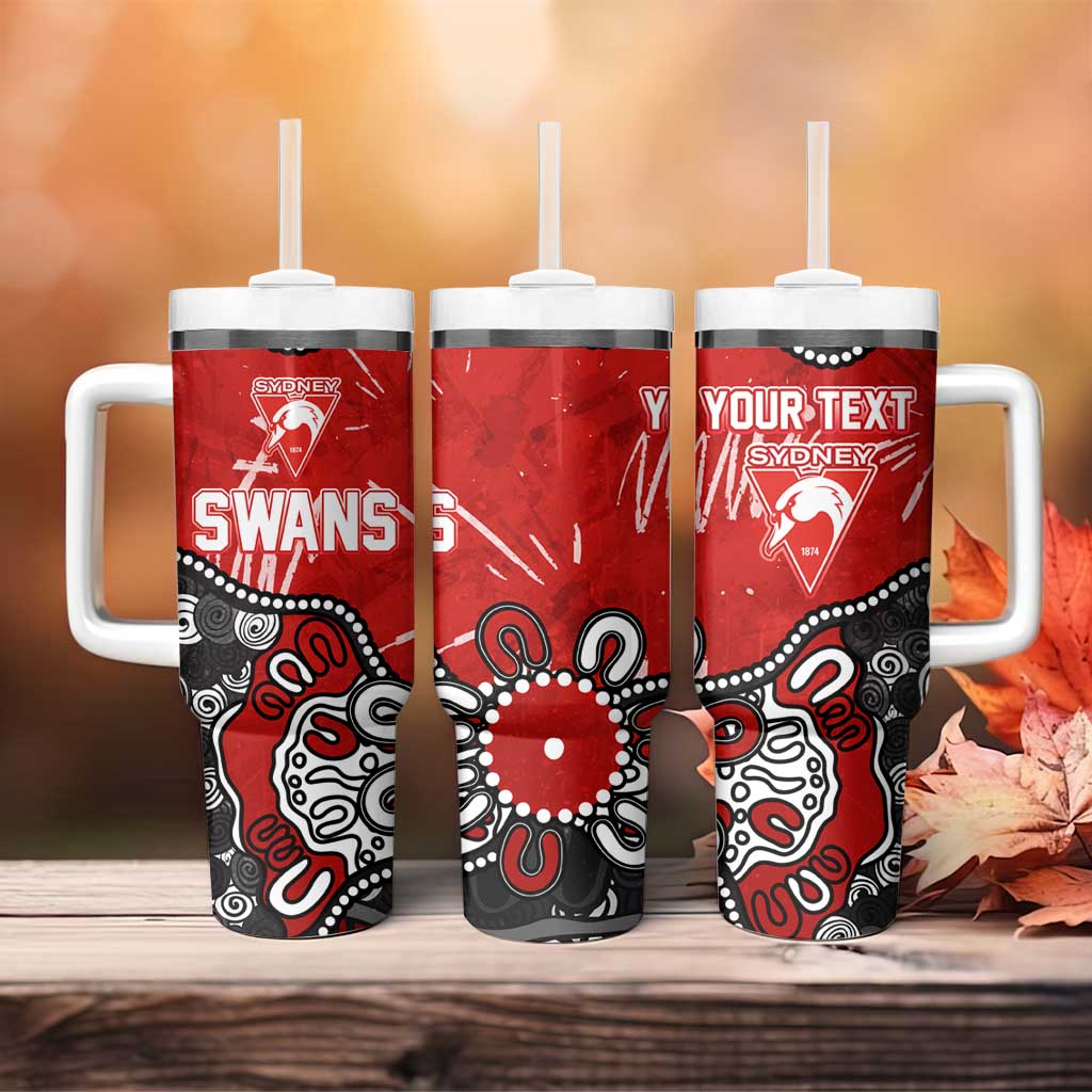 Personalized Sydney Swans Tumbler With Handle Aboriginal Dot Painting Graffiti Style